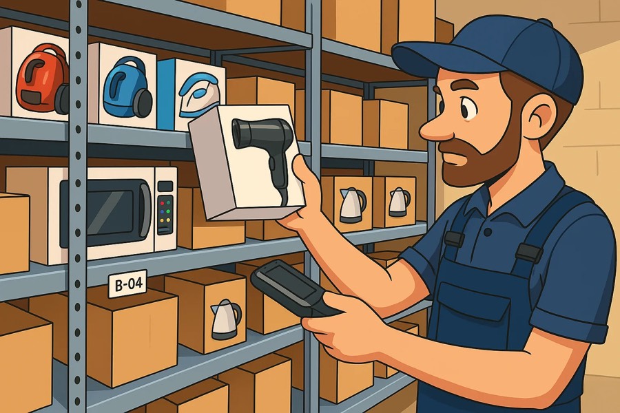 Colocación de mercancías en estanterías